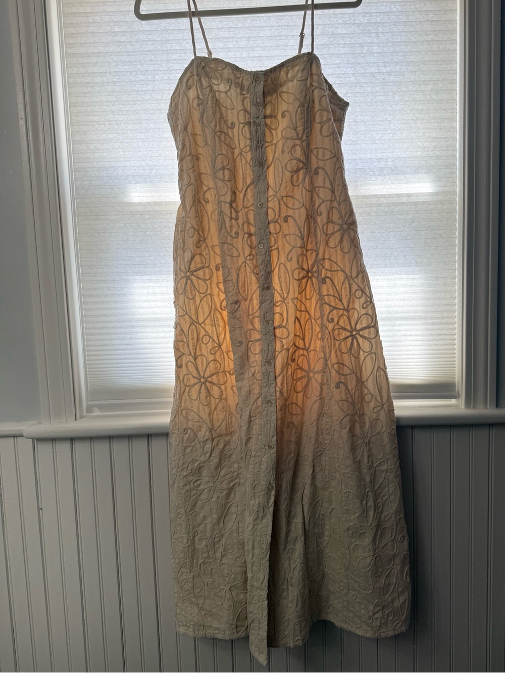 Z Supply Angel Eyes Ivory Strapless Embroidered Midi Dress